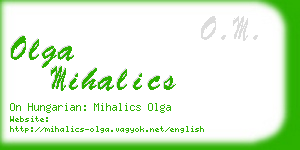 olga mihalics business card